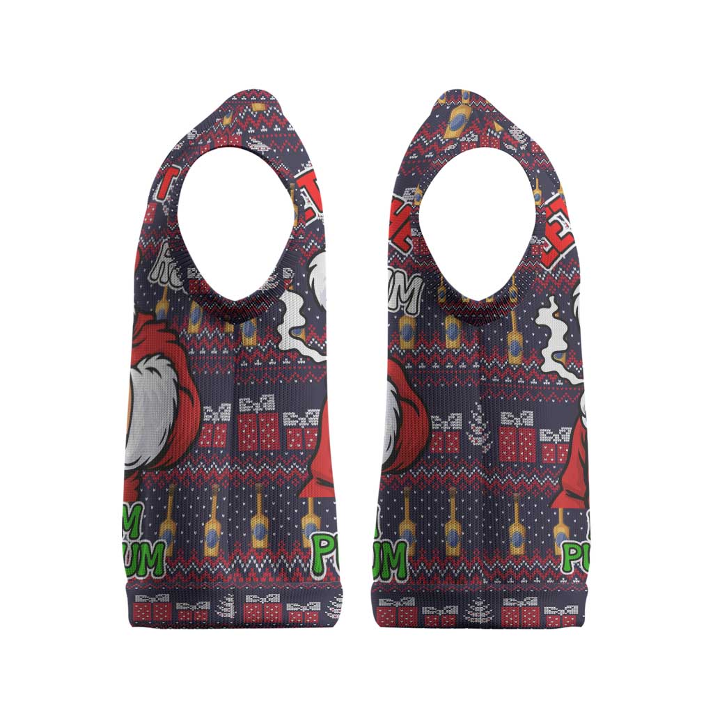 Lets Put The Rum Pum Pum Pum Christmas Knitted V-Neck Vest Xmas Holiday Patterns - Wonder Print Shop