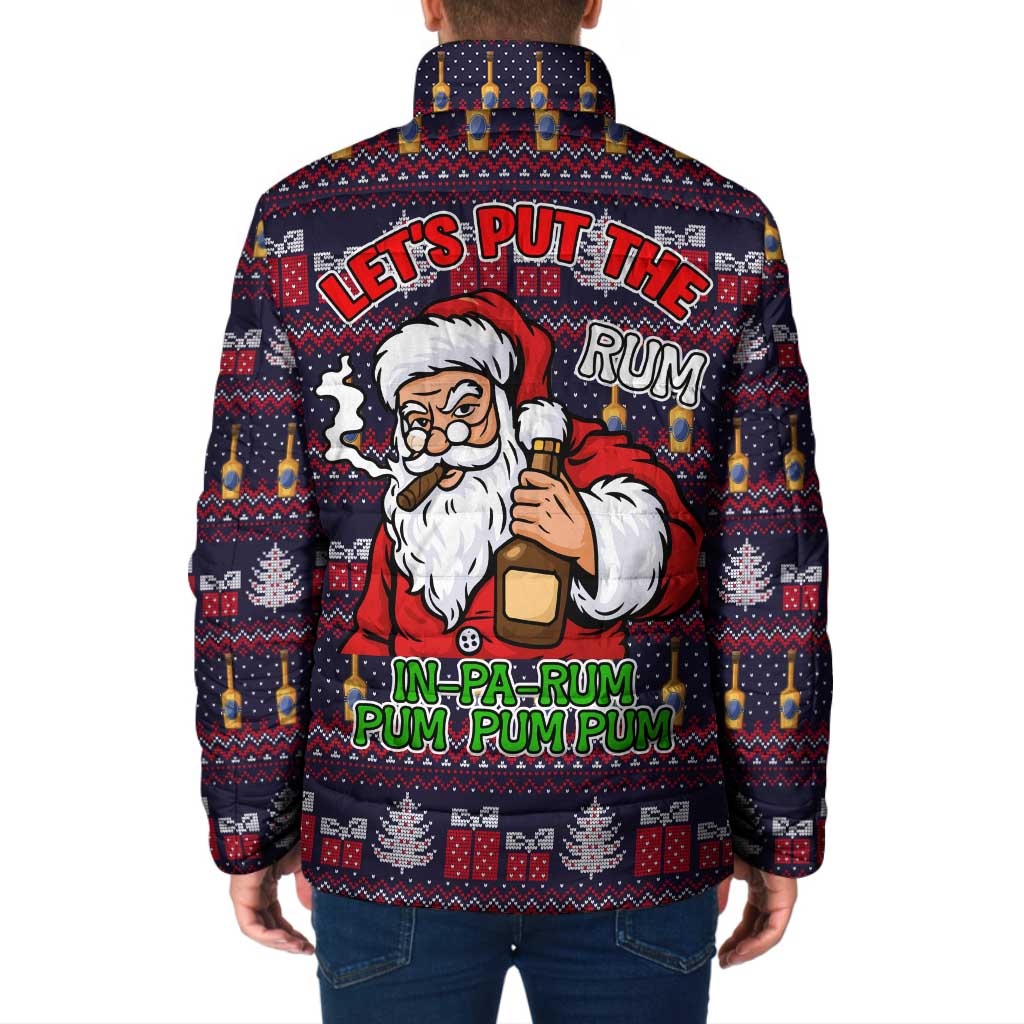 Lets Put The Rum Pum Pum Pum Christmas Padded Jacket Xmas Holiday Patterns - Wonder Print Shop