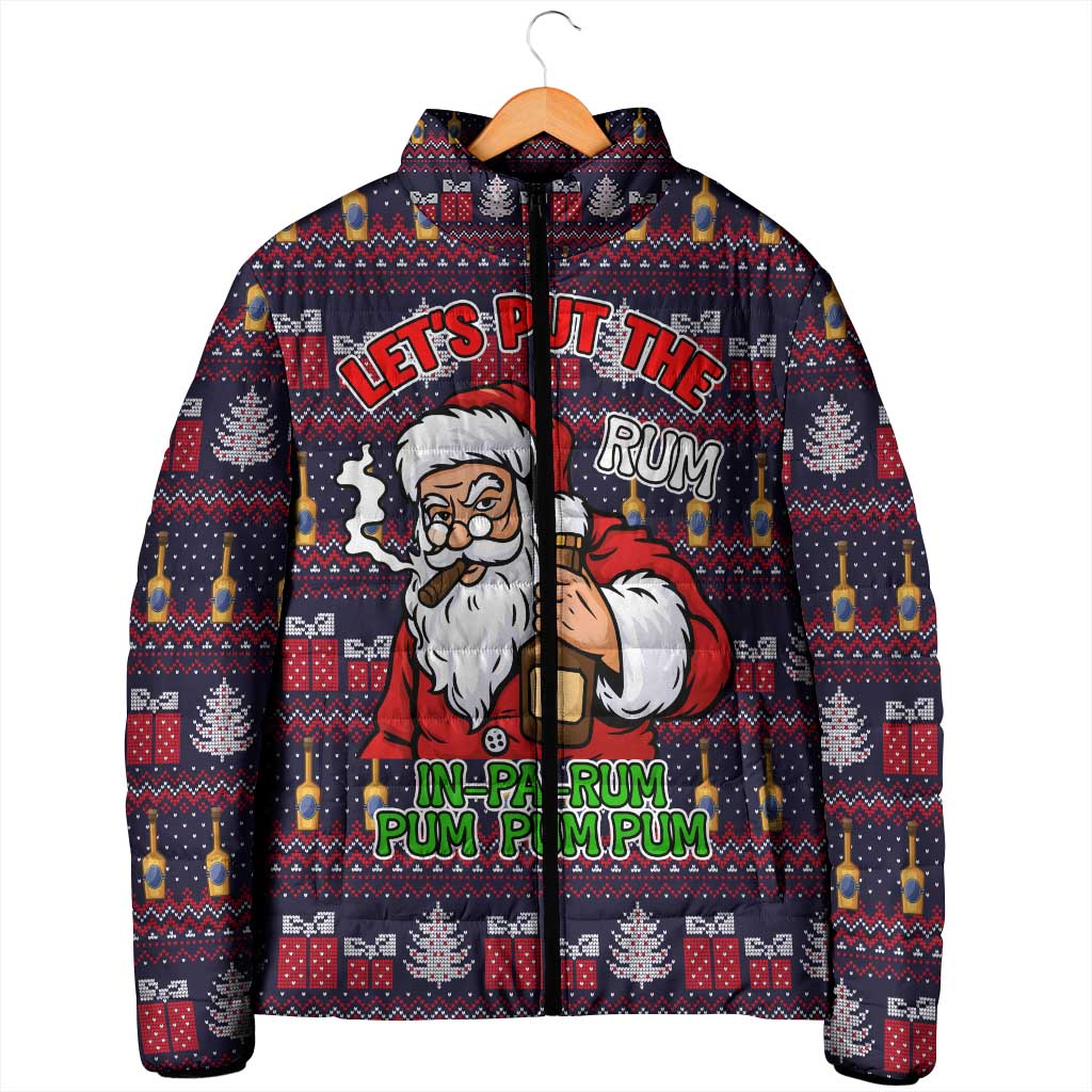 Lets Put The Rum Pum Pum Pum Christmas Padded Jacket Xmas Holiday Patterns - Wonder Print Shop