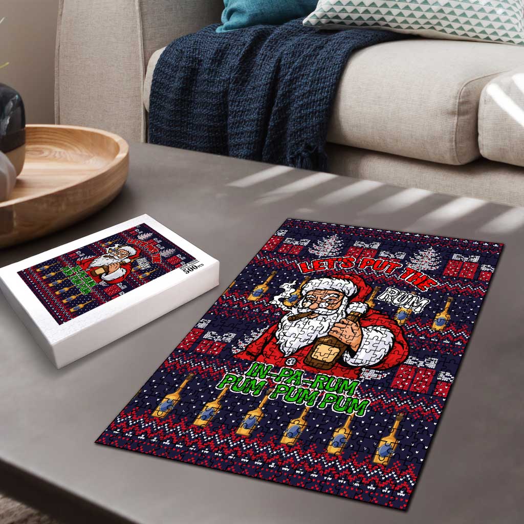 Lets Put The Rum Pum Pum Pum Christmas Puzzle Xmas Holiday Patterns - Wonder Print Shop