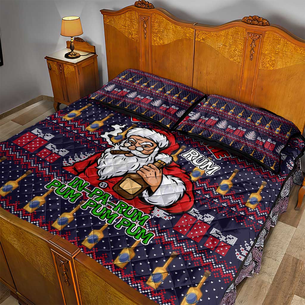Lets Put The Rum Pum Pum Pum Christmas Quilt Bed Set Xmas Holiday Patterns - Wonder Print Shop
