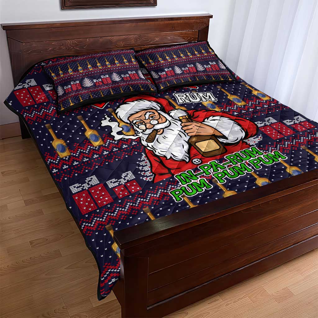 Lets Put The Rum Pum Pum Pum Christmas Quilt Bed Set Xmas Holiday Patterns - Wonder Print Shop