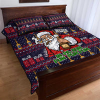 Lets Put The Rum Pum Pum Pum Christmas Quilt Bed Set Xmas Holiday Patterns - Wonder Print Shop