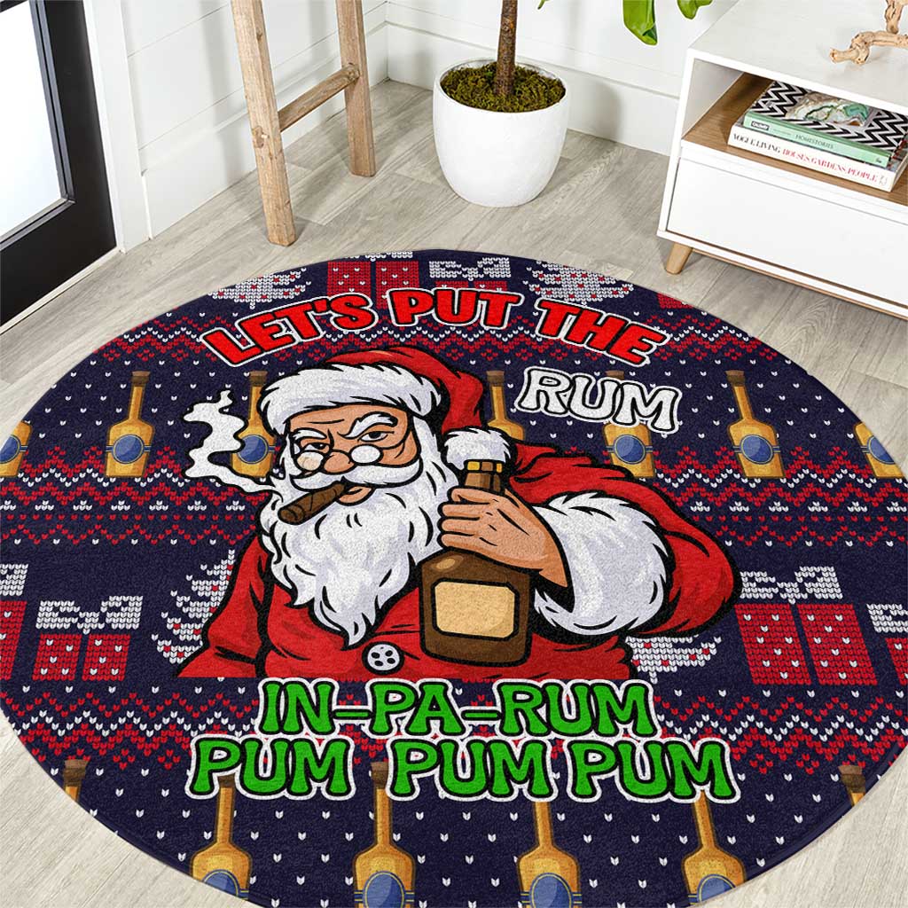 Lets Put The Rum Pum Pum Pum Christmas Round Carpet Xmas Holiday Patterns - Wonder Print Shop