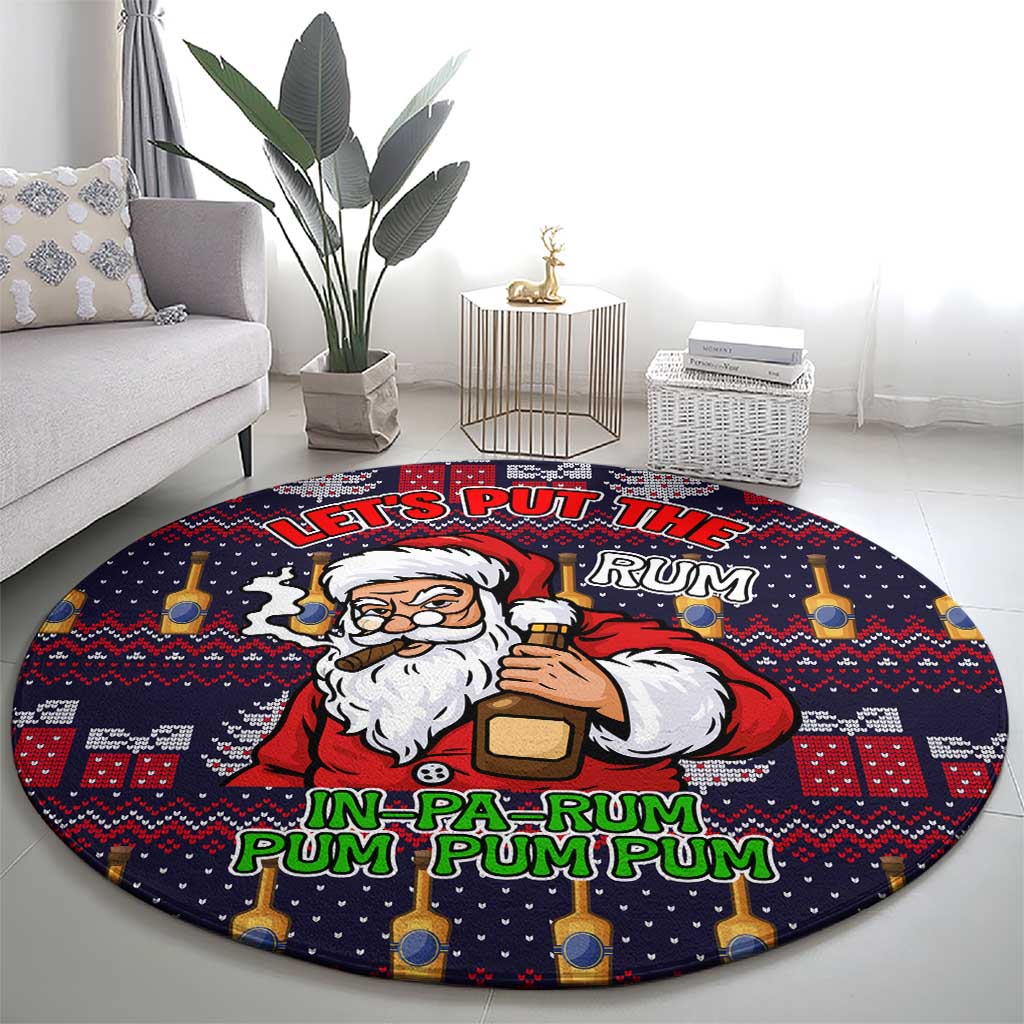 Lets Put The Rum Pum Pum Pum Christmas Round Carpet Xmas Holiday Patterns - Wonder Print Shop