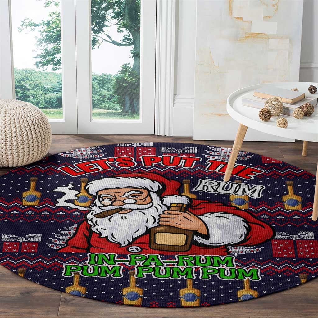 Lets Put The Rum Pum Pum Pum Christmas Round Carpet Xmas Holiday Patterns - Wonder Print Shop