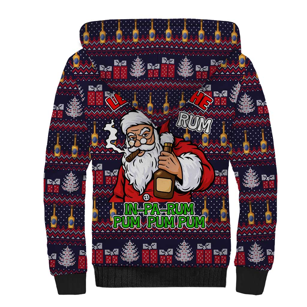 Lets Put The Rum Pum Pum Pum Christmas Sherpa Hoodie Xmas Holiday Patterns - Wonder Print Shop