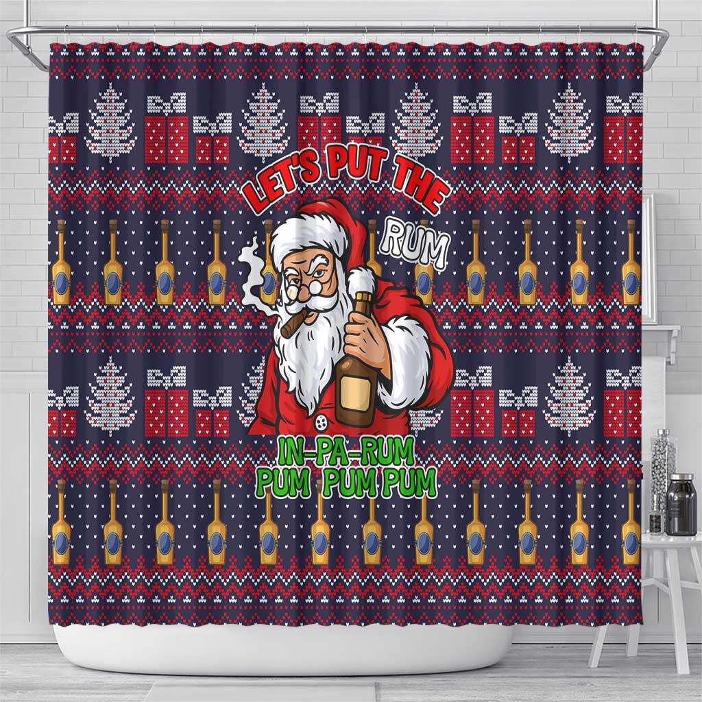 Lets Put The Rum Pum Pum Pum Christmas Shower Curtain Xmas Holiday Patterns - Wonder Print Shop
