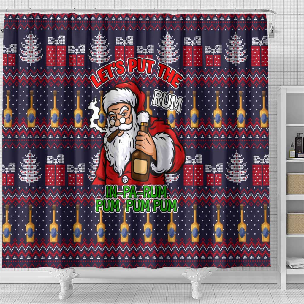 Lets Put The Rum Pum Pum Pum Christmas Shower Curtain Xmas Holiday Patterns - Wonder Print Shop