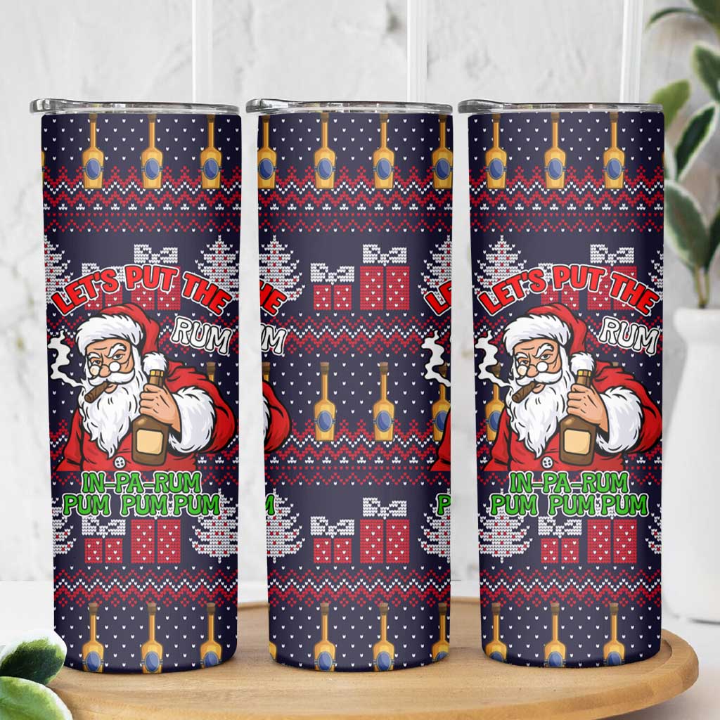 Lets Put The Rum Pum Pum Pum Christmas Skinny Tumbler Xmas Holiday Patterns - Wonder Print Shop