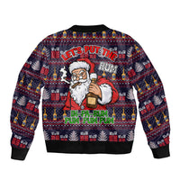 Lets Put The Rum Pum Pum Pum Christmas Sleeve Zip Bomber Jacket Xmas Holiday Patterns - Wonder Print Shop