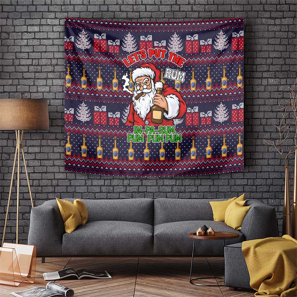 Lets Put The Rum Pum Pum Pum Christmas Tapestry Xmas Holiday Patterns - Wonder Print Shop