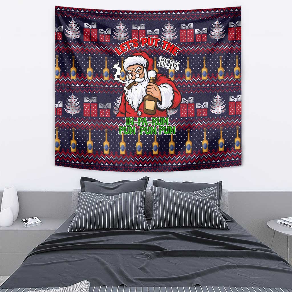 Lets Put The Rum Pum Pum Pum Christmas Tapestry Xmas Holiday Patterns - Wonder Print Shop