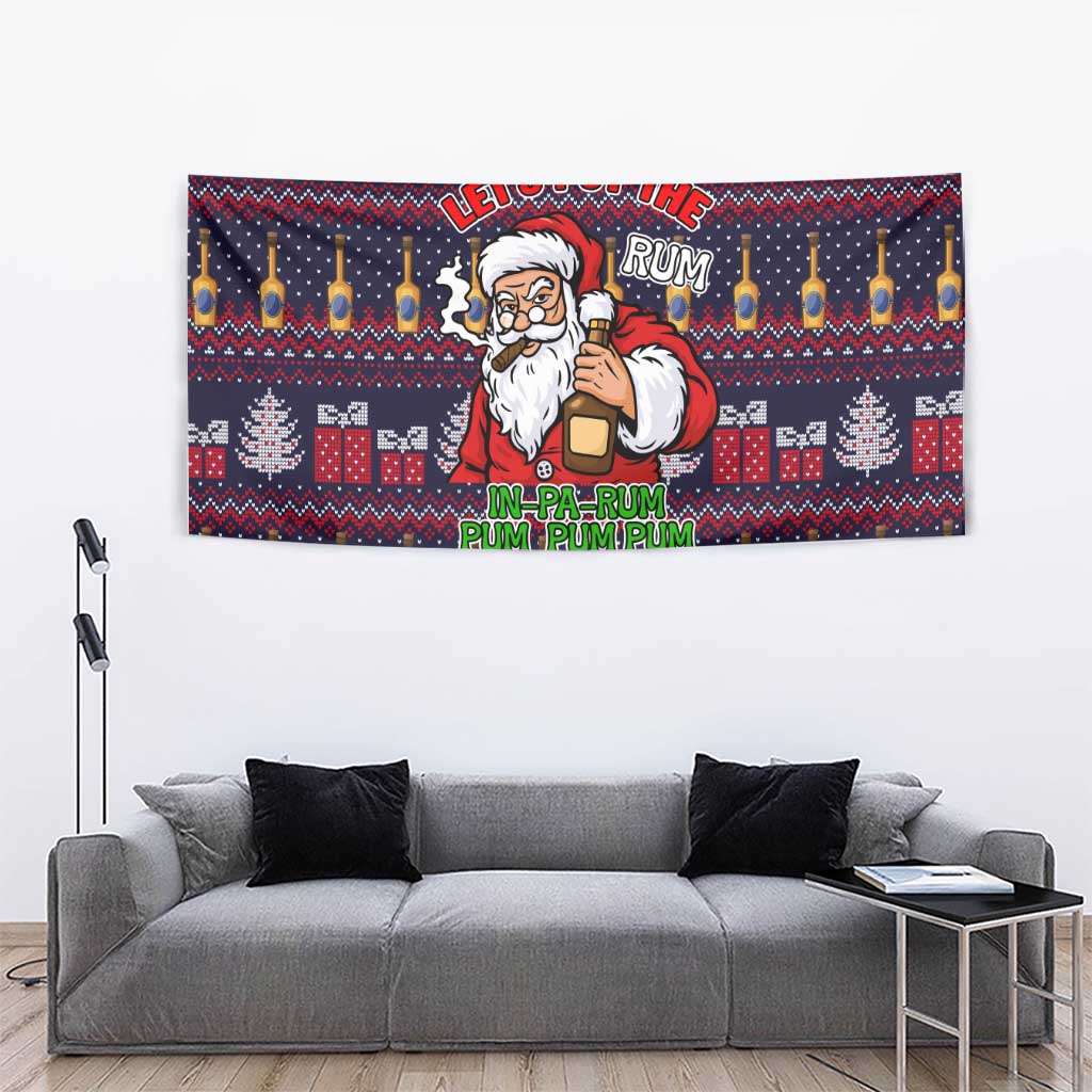 Lets Put The Rum Pum Pum Pum Christmas Tapestry Xmas Holiday Patterns - Wonder Print Shop