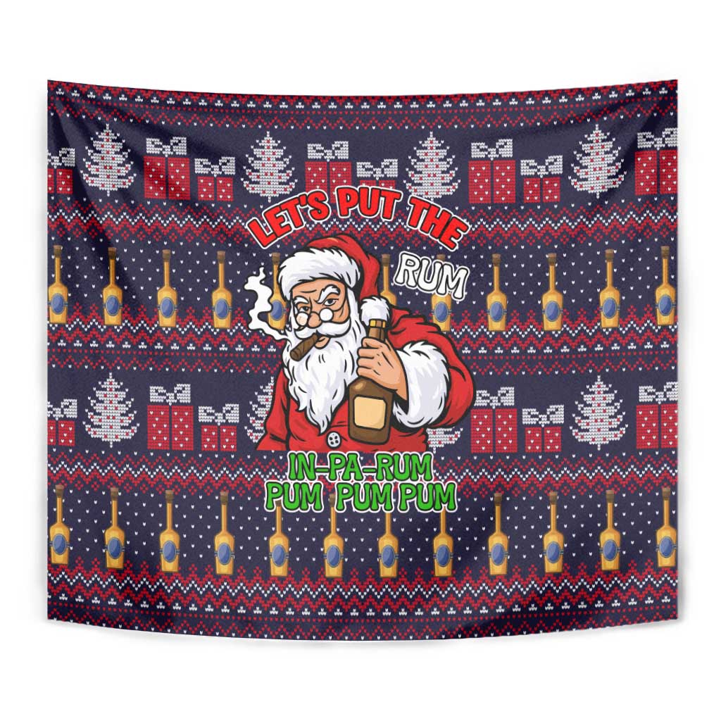 Lets Put The Rum Pum Pum Pum Christmas Tapestry Xmas Holiday Patterns - Wonder Print Shop