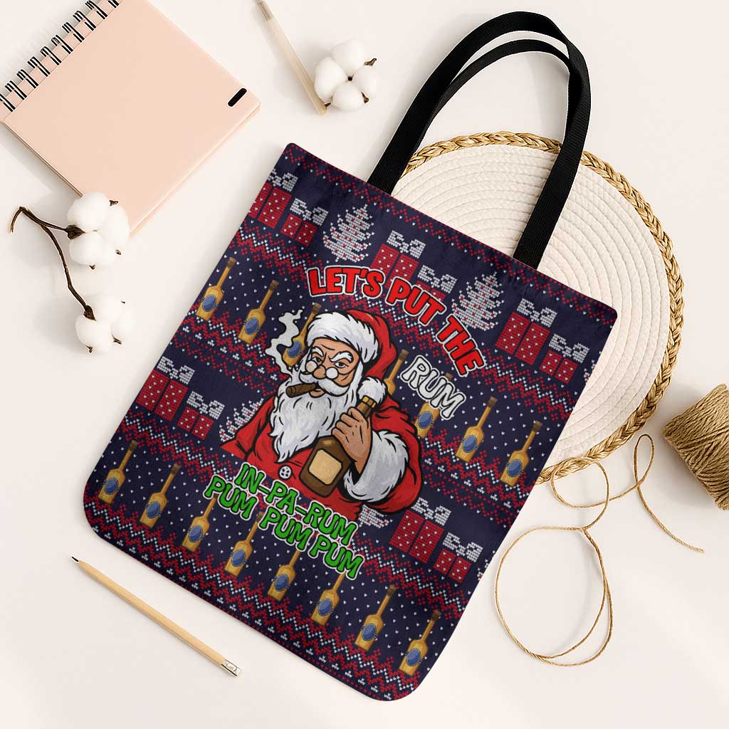 Lets Put The Rum Pum Pum Pum Christmas Tote Bag Xmas Holiday Patterns - Wonder Print Shop