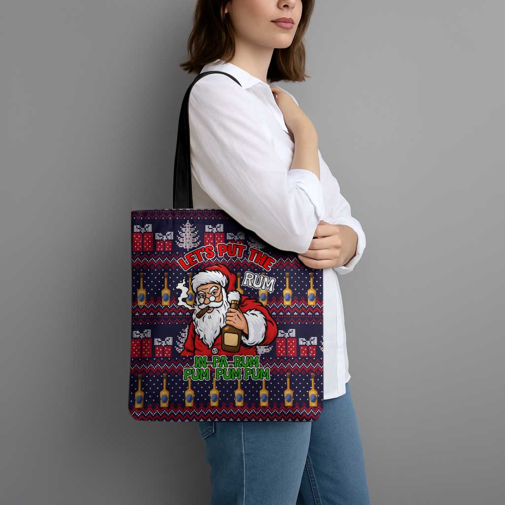 Lets Put The Rum Pum Pum Pum Christmas Tote Bag Xmas Holiday Patterns - Wonder Print Shop