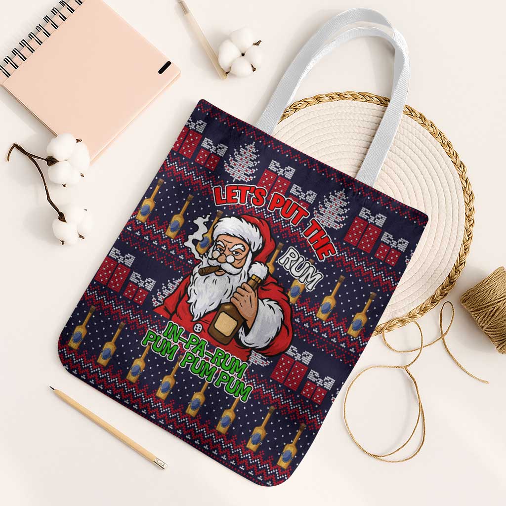 Lets Put The Rum Pum Pum Pum Christmas Tote Bag Xmas Holiday Patterns - Wonder Print Shop