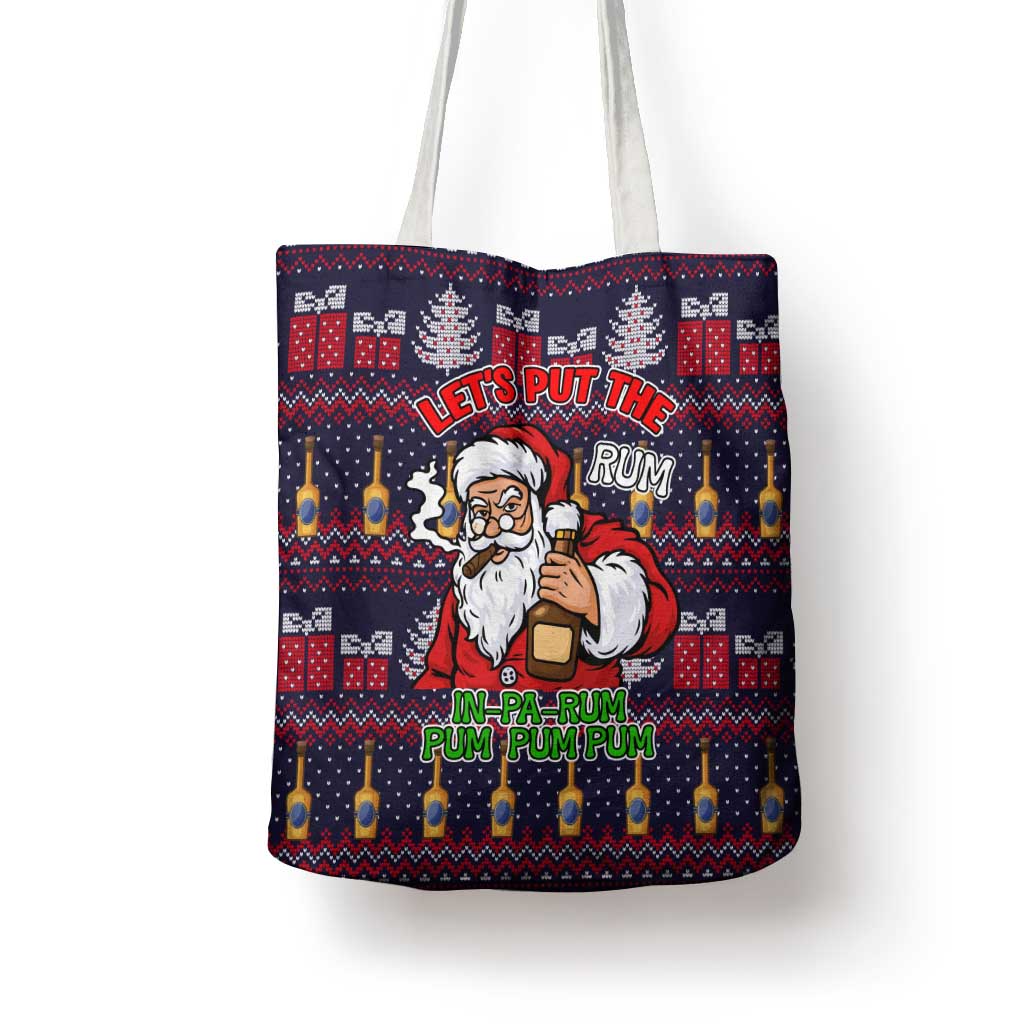 Lets Put The Rum Pum Pum Pum Christmas Tote Bag Xmas Holiday Patterns - Wonder Print Shop