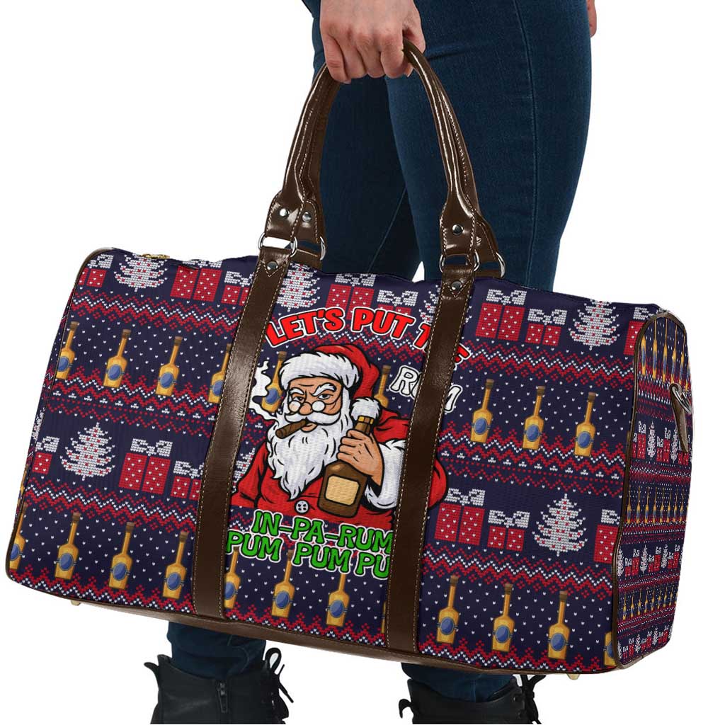 Lets Put The Rum Pum Pum Pum Christmas Travel Bag Xmas Holiday Patterns - Wonder Print Shop