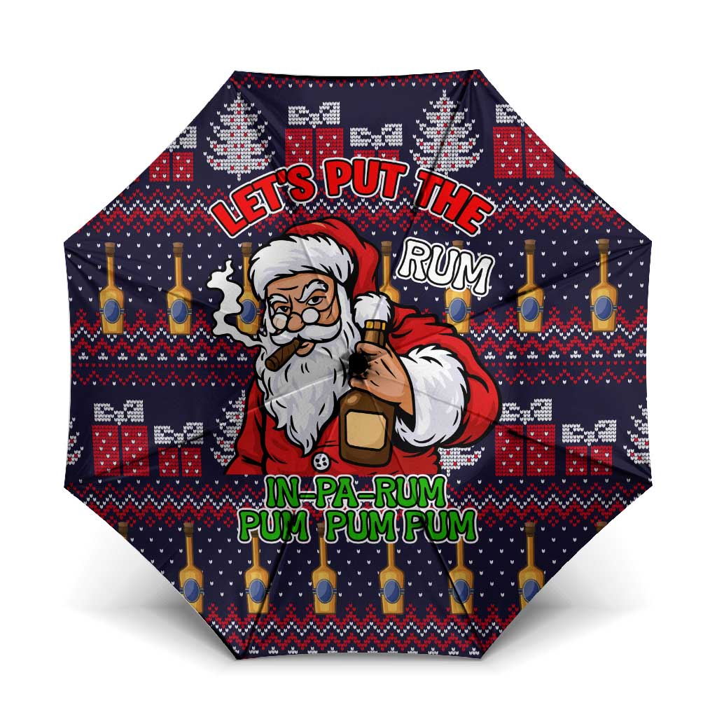 Lets Put The Rum Pum Pum Pum Christmas Umbrella Xmas Holiday Patterns - Wonder Print Shop