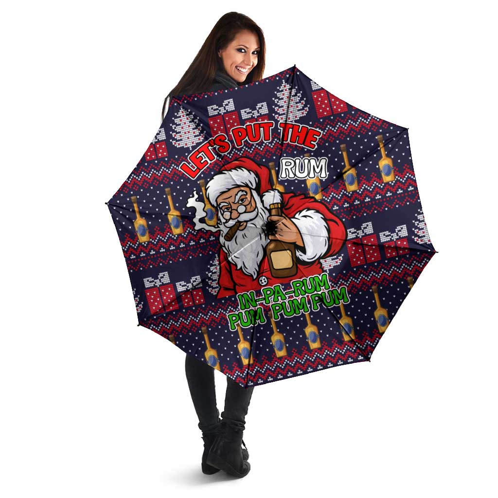 Lets Put The Rum Pum Pum Pum Christmas Umbrella Xmas Holiday Patterns - Wonder Print Shop