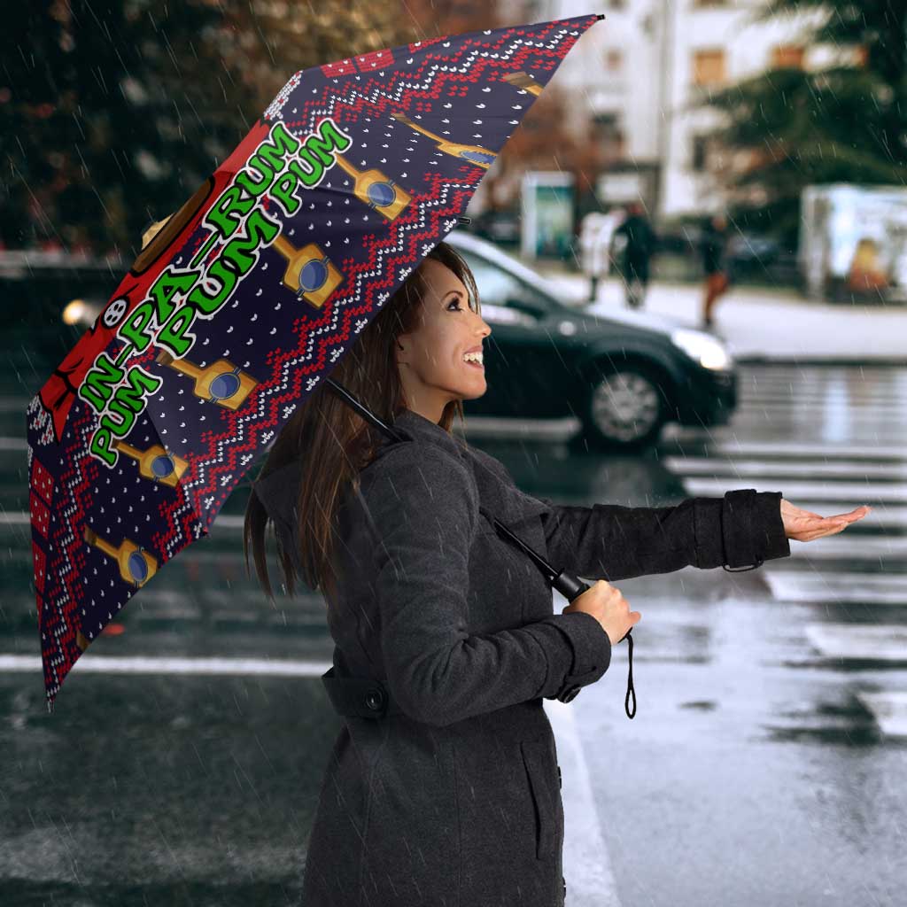 Lets Put The Rum Pum Pum Pum Christmas Umbrella Xmas Holiday Patterns - Wonder Print Shop