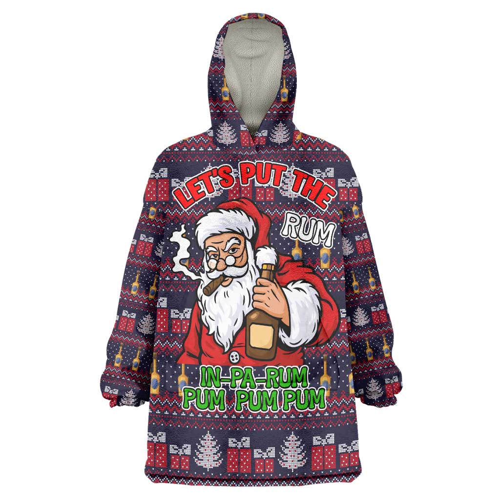 Lets Put The Rum Pum Pum Pum Christmas Wearable Blanket Hoodie Xmas Holiday Patterns - Wonder Print Shop