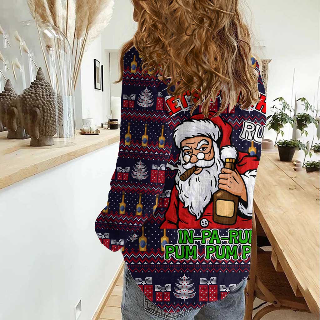 Lets Put The Rum Pum Pum Pum Christmas Women Casual Shirt Xmas Holiday Patterns - Wonder Print Shop
