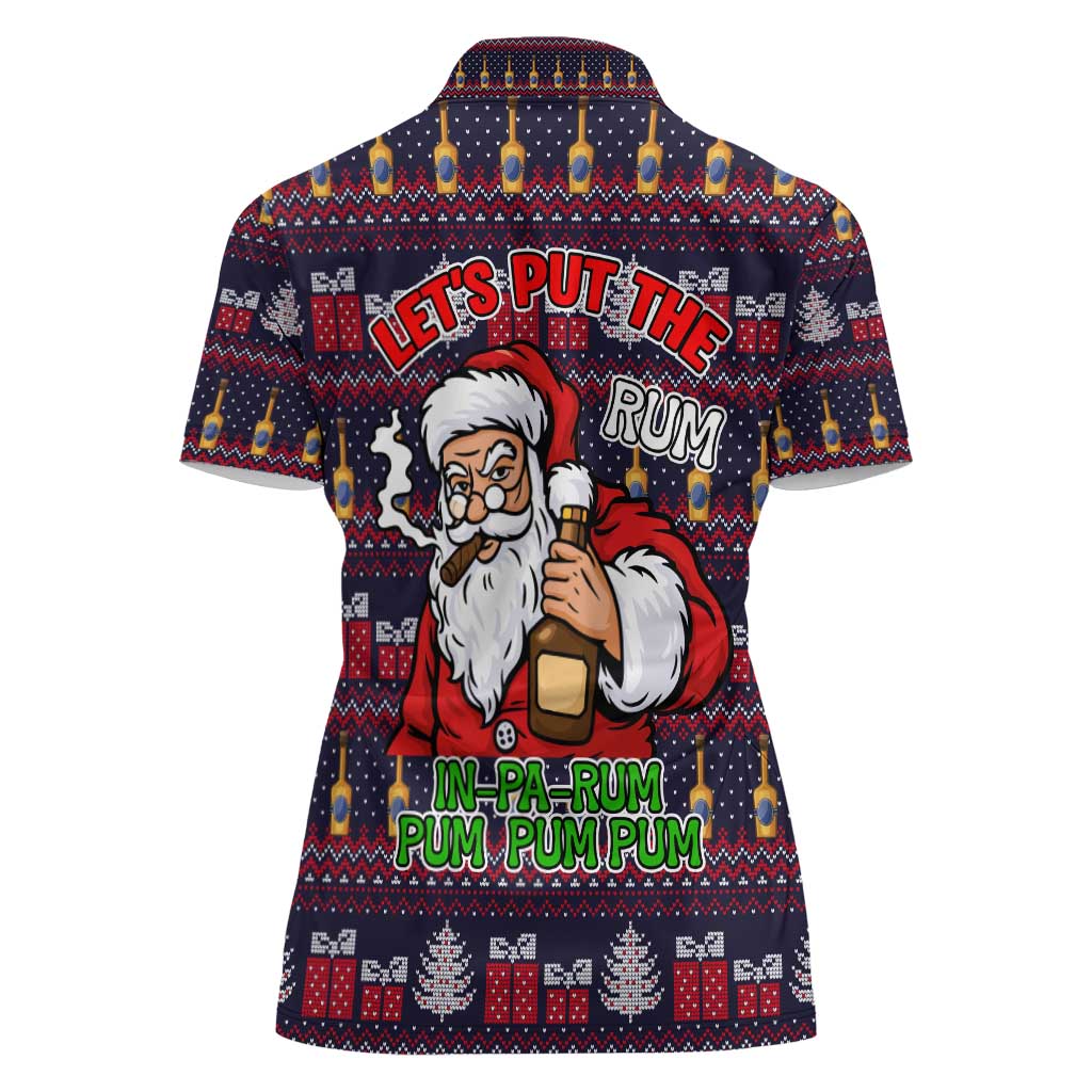 Lets Put The Rum Pum Pum Pum Christmas Women Polo Shirt Xmas Holiday Patterns - Wonder Print Shop