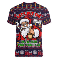 Lets Put The Rum Pum Pum Pum Christmas Women V-Neck T-Shirt Xmas Holiday Patterns - Wonder Print Shop