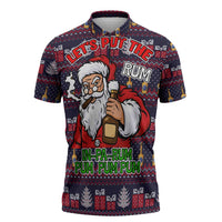 Lets Put The Rum Pum Pum Pum Christmas Zipper Polo Shirt Xmas Holiday Patterns - Wonder Print Shop