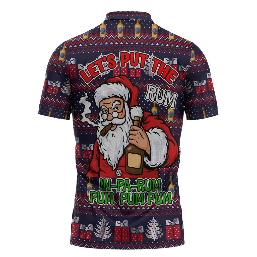 Lets Put The Rum Pum Pum Pum Christmas Zipper Polo Shirt Xmas Holiday Patterns - Wonder Print Shop