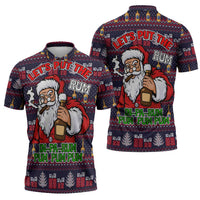 Lets Put The Rum Pum Pum Pum Christmas Zipper Polo Shirt Xmas Holiday Patterns - Wonder Print Shop