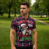 Lets Put The Rum Pum Pum Pum Christmas Zipper Polo Shirt Xmas Holiday Patterns - Wonder Print Shop