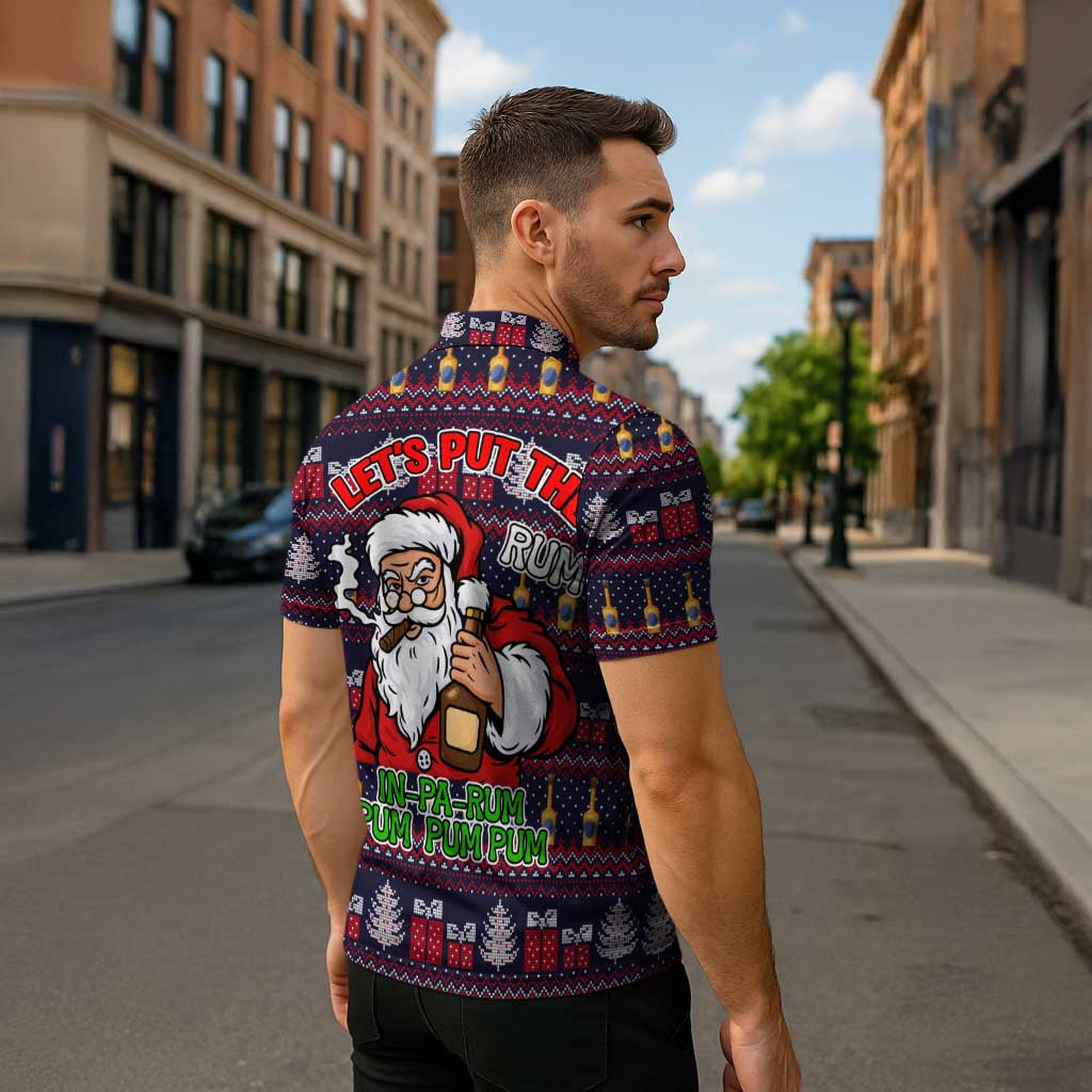 Lets Put The Rum Pum Pum Pum Christmas Zipper Polo Shirt Xmas Holiday Patterns - Wonder Print Shop