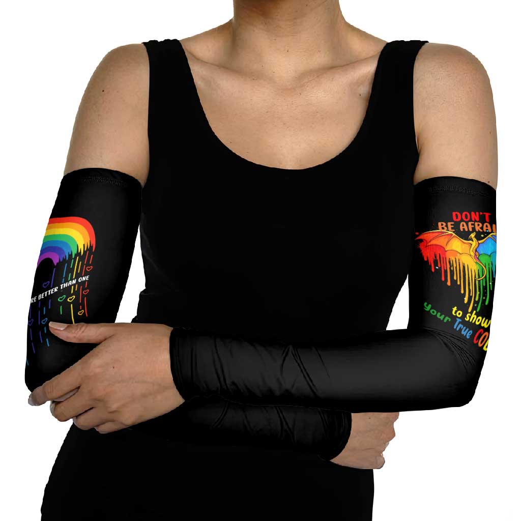 LGBT Dont Be Afraid Christmas Arm Sleeves Xmas Holiday Patterns - Wonder Print Shop