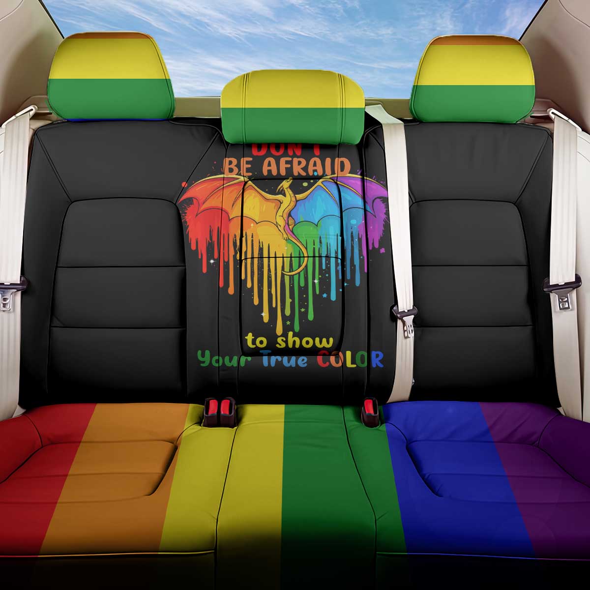 LGBT Dont Be Afraid Christmas Back Car Seat Cover Xmas Holiday Patterns - Wonder Print Shop