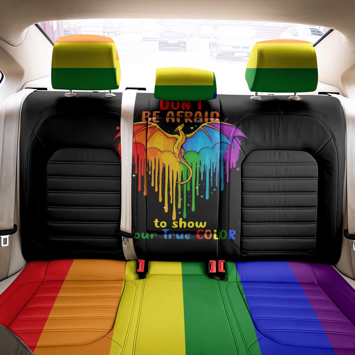 LGBT Dont Be Afraid Christmas Back Car Seat Cover Xmas Holiday Patterns - Wonder Print Shop