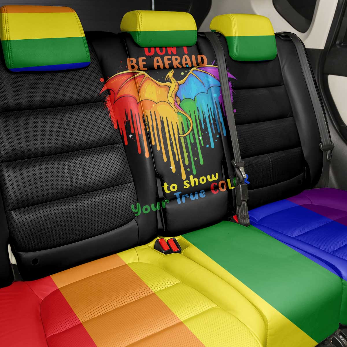 LGBT Dont Be Afraid Christmas Back Car Seat Cover Xmas Holiday Patterns - Wonder Print Shop
