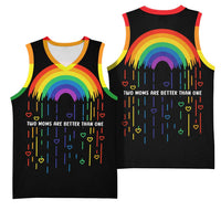 LGBT Dont Be Afraid Christmas Basketball Jersey Xmas Holiday Patterns - Wonder Print Shop