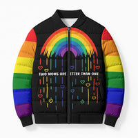 LGBT Dont Be Afraid Christmas Bomber Puffer Jacket Xmas Holiday Patterns - Wonder Print Shop