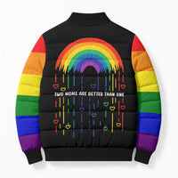 LGBT Dont Be Afraid Christmas Bomber Puffer Jacket Xmas Holiday Patterns - Wonder Print Shop