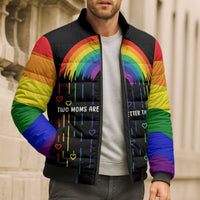 LGBT Dont Be Afraid Christmas Bomber Puffer Jacket Xmas Holiday Patterns - Wonder Print Shop