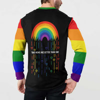 LGBT Dont Be Afraid Christmas Button Sweatshirt Xmas Holiday Patterns - Wonder Print Shop