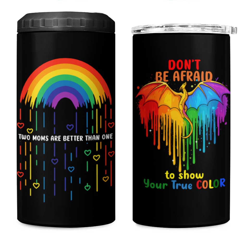 LGBT Dont Be Afraid Christmas 4 in 1 Can Cooler Tumbler Xmas Holiday Patterns - Wonder Print Shop
