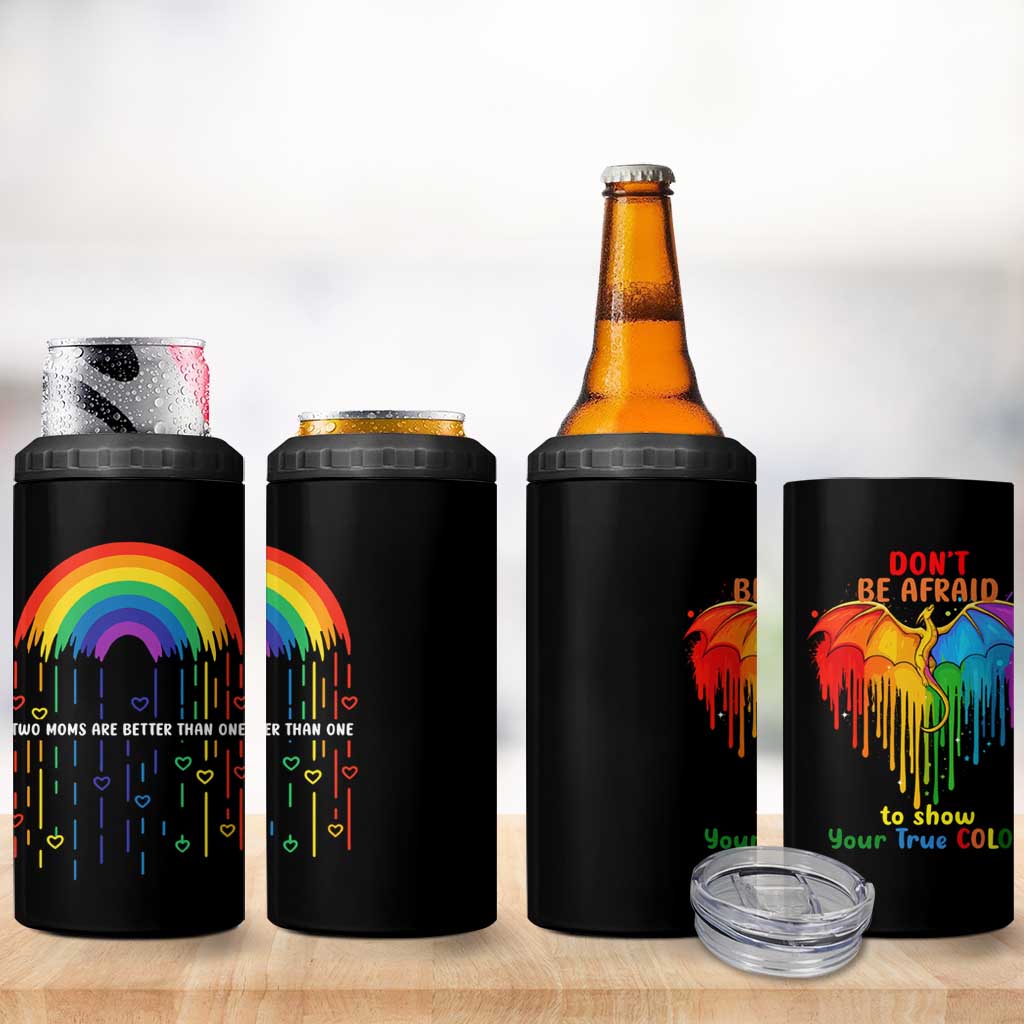 LGBT Dont Be Afraid Christmas 4 in 1 Can Cooler Tumbler Xmas Holiday Patterns - Wonder Print Shop