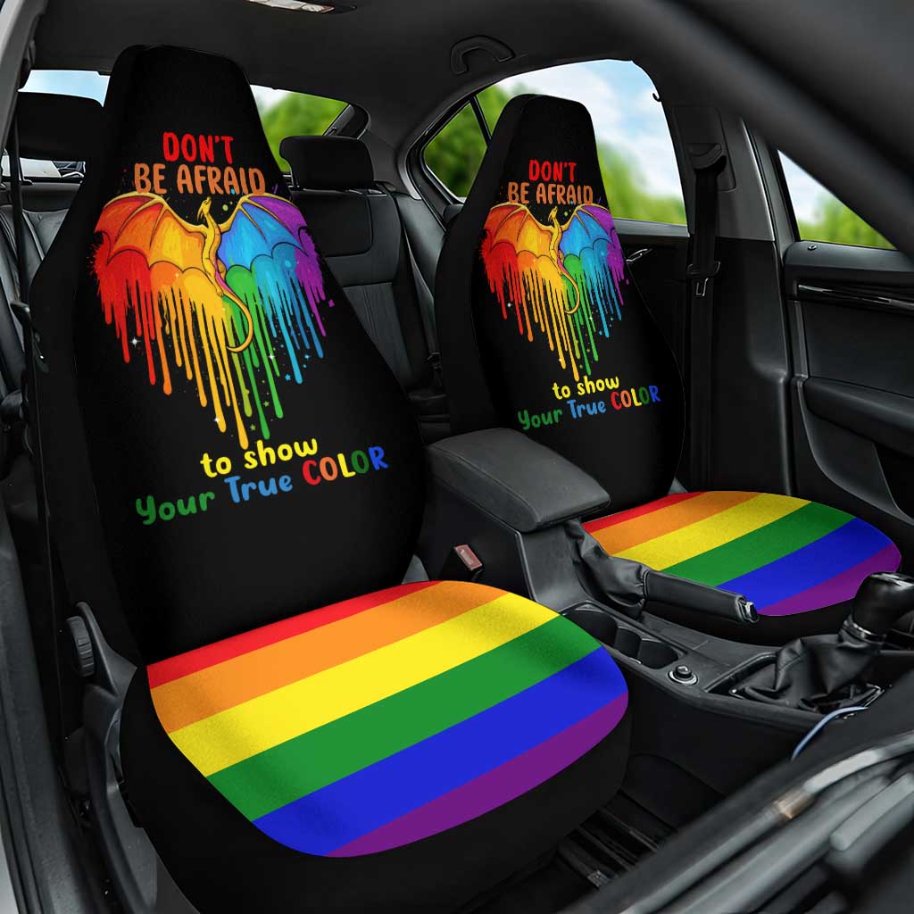 LGBT Dont Be Afraid Christmas Car Seat Cover Xmas Holiday Patterns - Wonder Print Shop