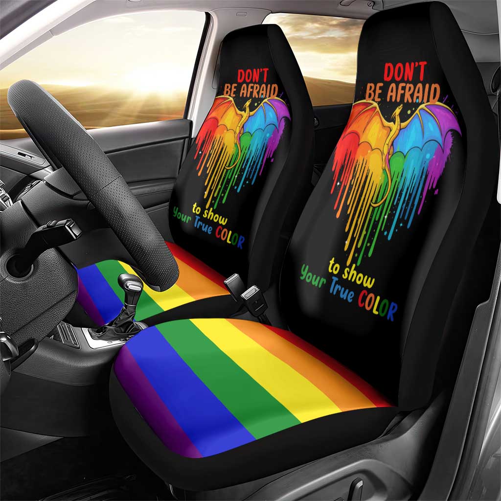 LGBT Dont Be Afraid Christmas Car Seat Cover Xmas Holiday Patterns - Wonder Print Shop