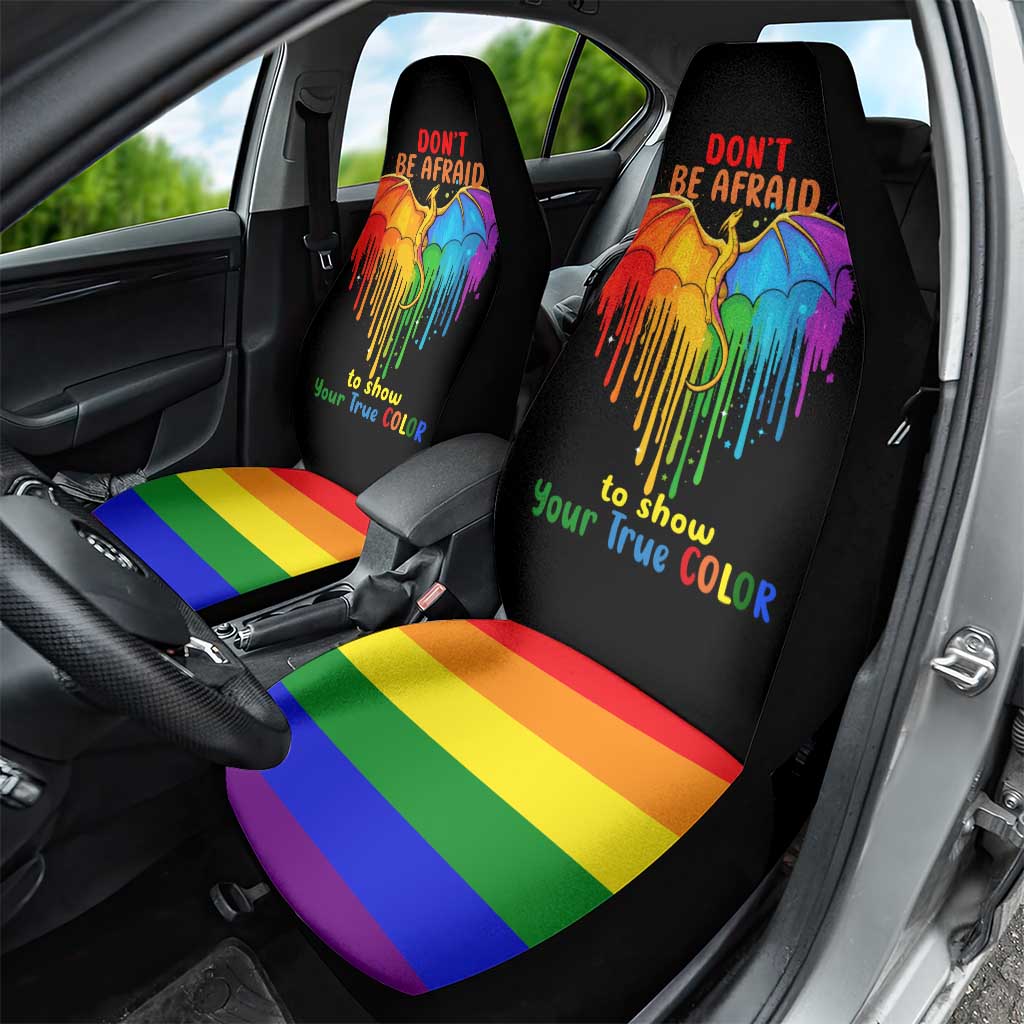 LGBT Dont Be Afraid Christmas Car Seat Cover Xmas Holiday Patterns - Wonder Print Shop